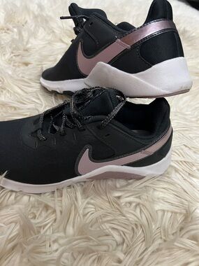Nike Women's legend essential Black Athletic Sneakers with Pink Accents